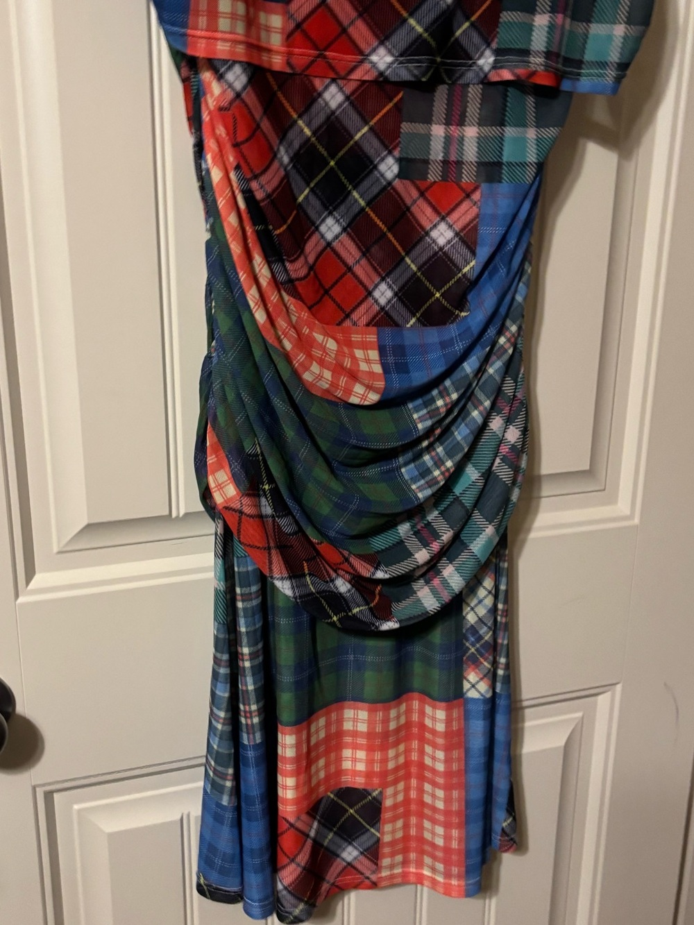 Dressed in Lala Girl From Mars Mesh Dress + Shawl in Mixed Plaids - Picture 12 of 15